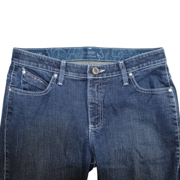 Wrangler Q-Baby Embroidered Pocket Medium Blue Boot Cut Jeans, Size 9-10… - Picture 3 of 5